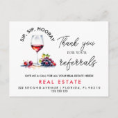 Elegante dank u Sip Hoera verwijzingen Aankondigingskaart (Voorkant)