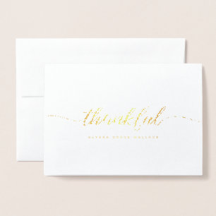 Elegante Dankbaar Script Persoonlijke bedankje Folie Kaarten