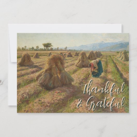 Elegante  Dankbare en Dankbare Oogst Feestdagenkaart (Voorkant)