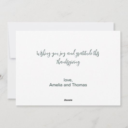 Elegante  Dankbare en Dankbare Oogst Feestdagenkaart (Achterkant)