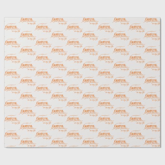 Elegante Dankbare Thanksgiving Pompoen Sinaasappel Cadeaupapier (Vlak)