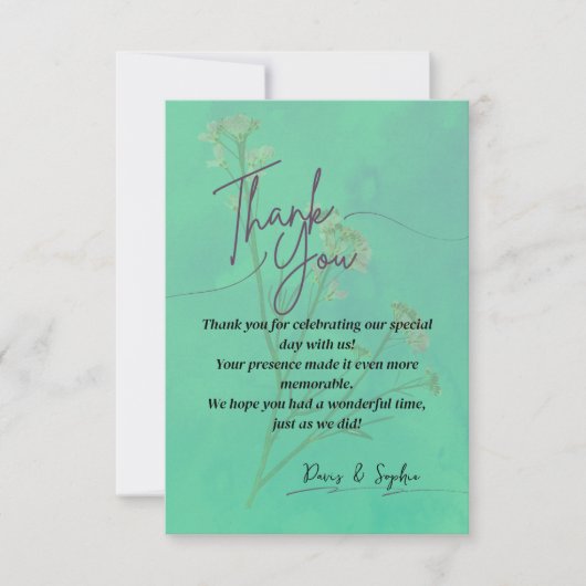 Elegante Dankkaart Bedankkaart (Voorkant)