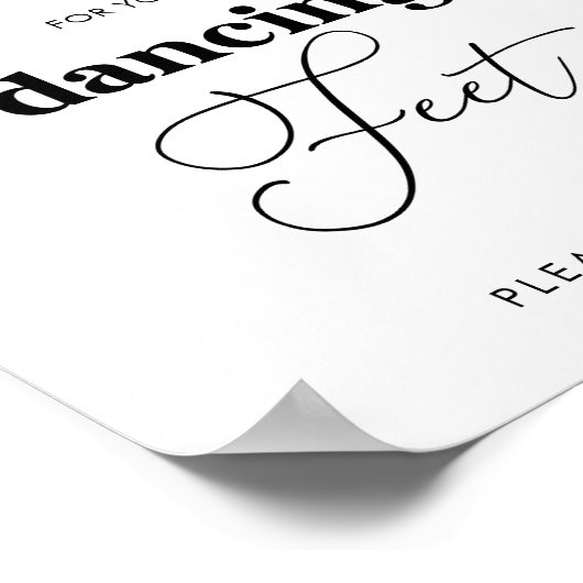 Elegante dansschoenen bruiloft bord poster (Hoek)