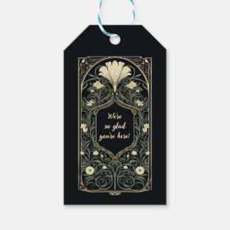 Elegante Dark Art Nouveau Floral huwelijkscadeau L Cadeaulabel