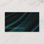 Elegante Dark Blauwgroen Satin Professionele Socia Visitekaartje (Voorkant)