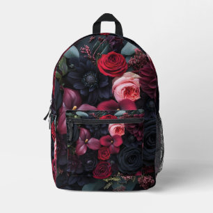 Elegante Dark Floral Arrangement met Rozen Bedrukte Rugzak