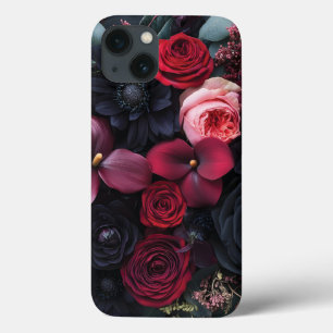 Elegante Dark Floral Arrangement met Rozen iPhone 13 Hoesje