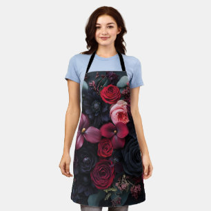 Elegante Dark Floral Arrangement met Rozen Schort
