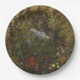 Elegante Dark Floral Papieren Bordje