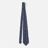 Elegante  Dark Navy Blue Galoping Horses Stropdas (Achterkant)