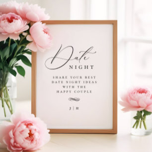 Elegante datum nacht ideeën activiteit teken poster
