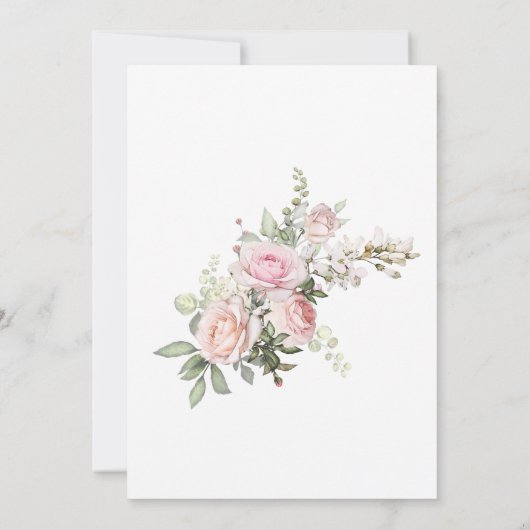 Elegante datumwijziging Rozen Huwelijksaankondigin Kaart (Achterkant)