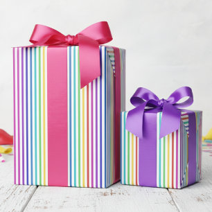 Elegante Davidster Regenboog Strepen Cadeaupapier