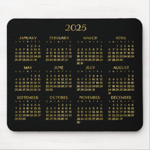 Elegante Deco jaarkalender 2025 Muismat