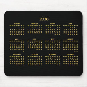 Elegante Deco jaarkalender 2026 Muismat