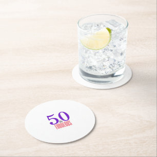 Elegante decoratie voor een 50e verjaardagsfeestje ronde kartonnen onderzetter