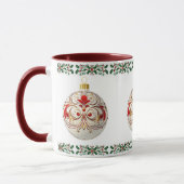 Elegante decoratieve botanische kerstbal mok (Links)