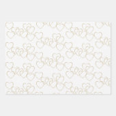 Elegante decoratieve hart bedelsels goud en wit inpakpapier vel (Voorkant)