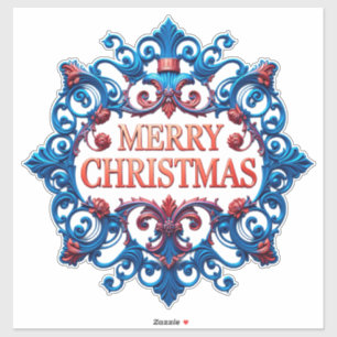 Elegante decoratieve kerstboomornament sticker