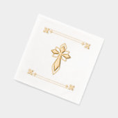 Elegante decoratieve kruis geen tekst religieuze e folie servetten (Links)