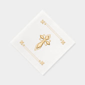 Elegante decoratieve kruis geen tekst religieuze e folie servetten (Rechts)