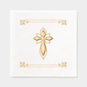 Elegante decoratieve kruis geen tekst religieuze e folie servetten (Voorkant)