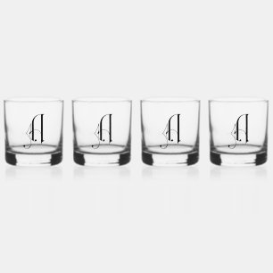 Elegante decoratieve monogramed letter B Whisky Glas