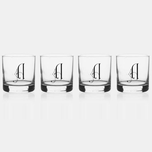 Elegante decoratieve monogramed letter B Whisky Glas (Voorkant)