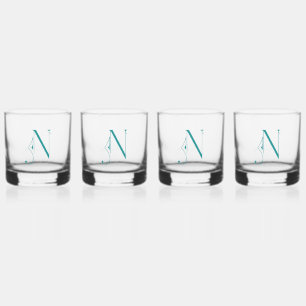 Elegante decoratieve monogramed letter N Whisky Glas