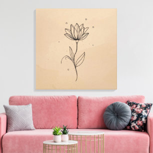 Élégante décoration murale florale Toile botaniq