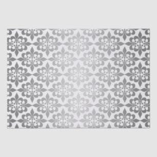 Elegante  Decoupage Gloeiende Zilveren Damast Tissuepapier