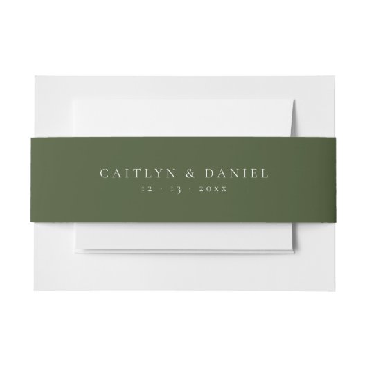 Elegante Deep Green Invitation Belly Band Uitnodigingen Wikkel (Voorkant Voorbeeld)