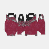 Elegante Deep Red en Black Winter Wedding Bedankdoosjes (Uitgevouwen)