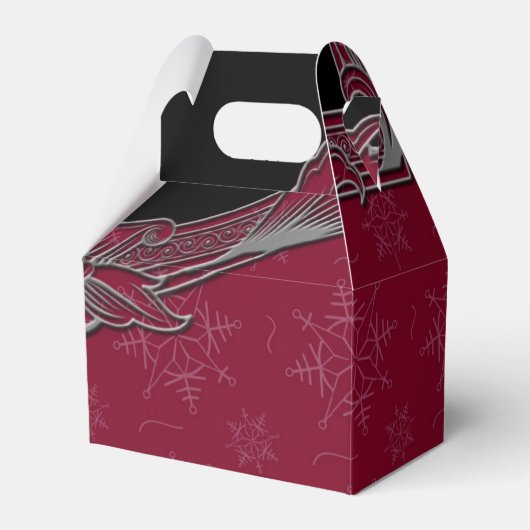 Elegante Deep Red en Black Winter Wedding Bedankdoosjes (Voorkant Zijde)