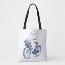 Elegante Delft Blauwe Bloem Fietspersoonlijk