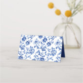 Elegante delftware Floral  stijl Grens Naam (Achterkant)