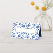 Elegante delftware Floral  stijl Grens Naam (Voorkant)