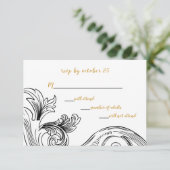 Elegante Delicate Bloemige Trouw RSVP Kaartje (Staand voorkant)