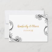 Elegante Delicate Bloemige Trouw RSVP Kaartje (Achterkant)