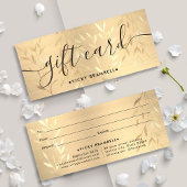 Elegante Delicate Gouden Bladeren Cadeaubon
