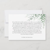 Elegante delicate groen varens bruiloft bedankkaart (Achterkant)