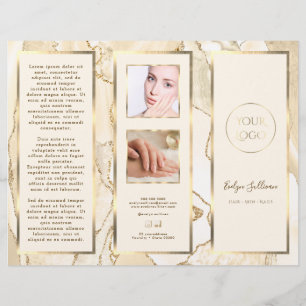 Elegante delicate perzik gouden agaat brochure