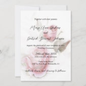 Elegante, delicate rozen bruiloft kaart (Voorkant)