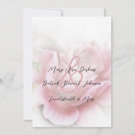 Elegante, delicate rozen bruiloft kaart (Achterkant)