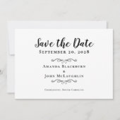 Elegante Delicate Script Romantische Calligrafie Z Save The Date (Voorkant)
