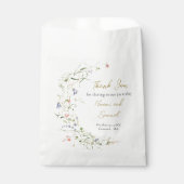 Elegante delicate Waterverf Wildflower bruiloft Bedankzakje (Voorkant)