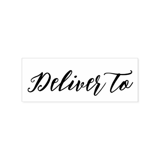 Elegante "Deliver To"  script rubberen stempel (Gestempeld)