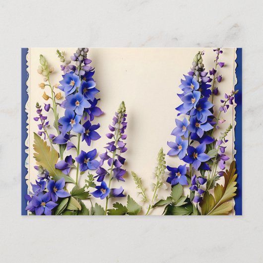 Elegante Delphinium bloemen Briefkaart (Voorkant)