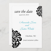 elegante demask slaat de datum op save the date (Voorkant / Achterkant)