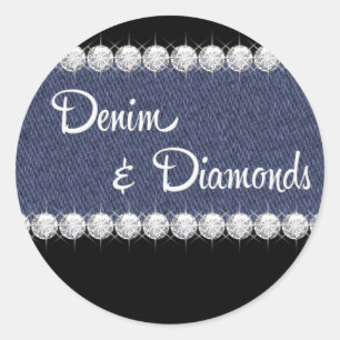 Elegante denim en diamanten Stickers